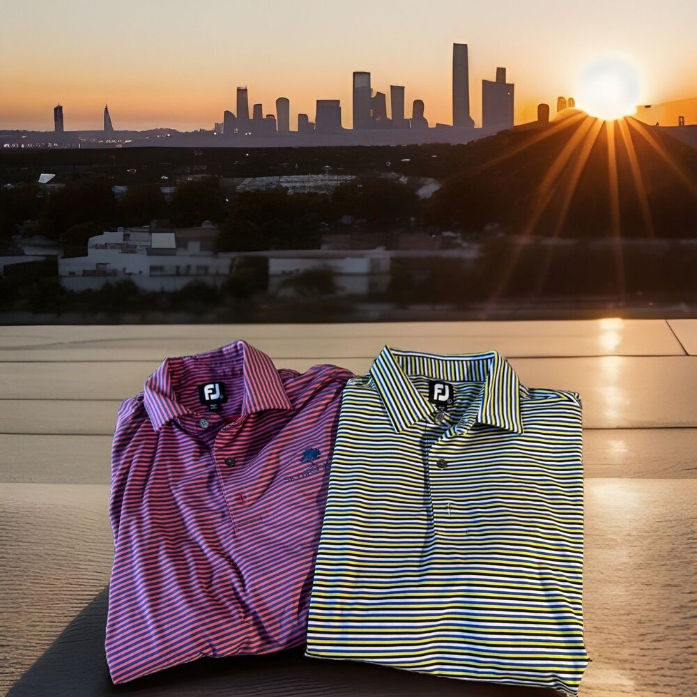 FootJoy Golf Polo Shirts‎ Men's Large Performance Short Sleeve Casual LOT of 2